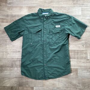 Magellan Fish Gear Men’s Relaxed Fit Button Front Shirt Green Size S Cotton